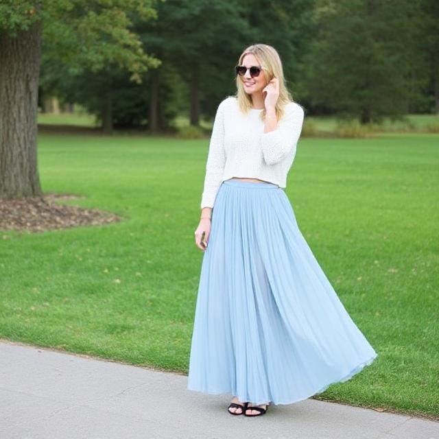 4. Maxi Skirt + Cropped Knit Sweater