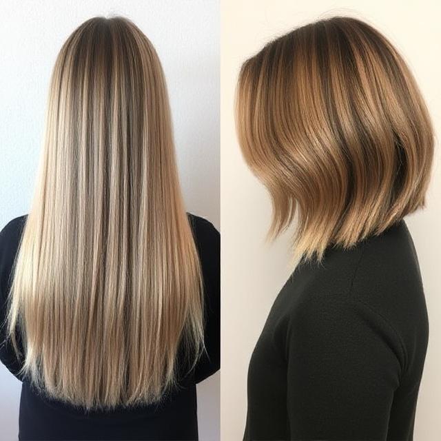 Before and after: long hair chopped to a chic bob