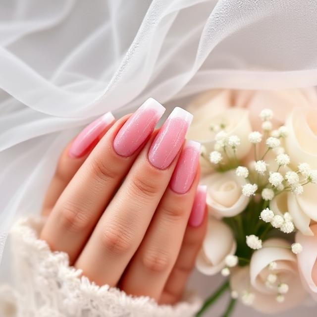 Bridal Soft Pink French Tips