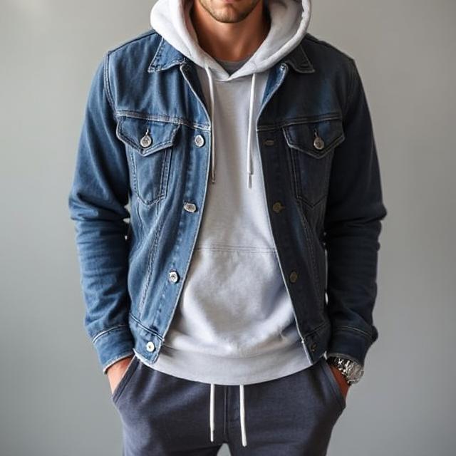 Denim Jacket + Hoodie + Joggers