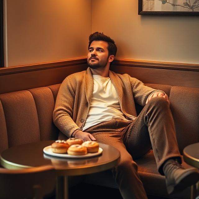 Cardigan + Tee + Corduroy Pants