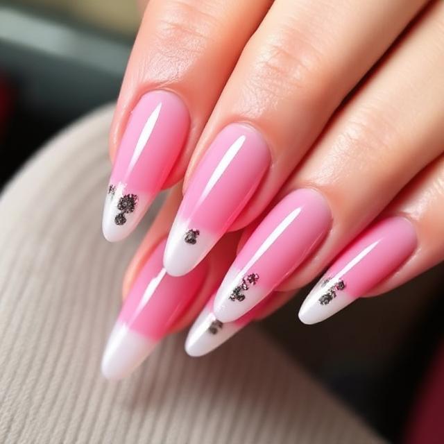 Chrome Pink French Tips