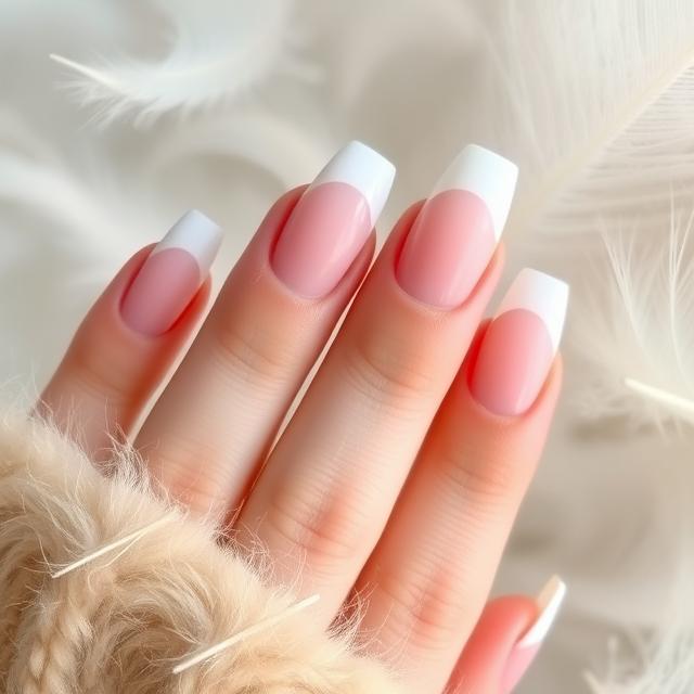 Cloudy White Sheer Tips