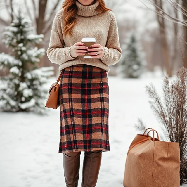 Cozy winter brunch outfit