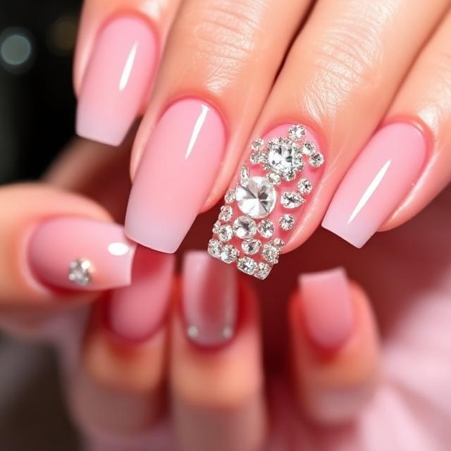 Crystal Cluster Accent Nails