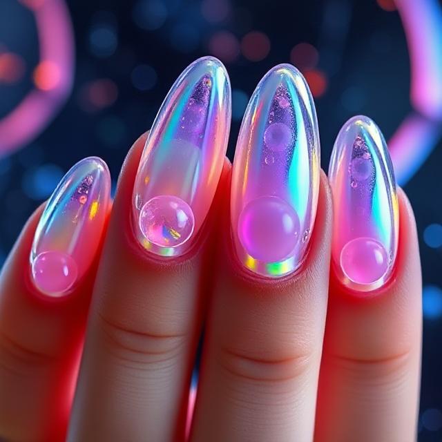 Jelly Bubbles 3D Nails