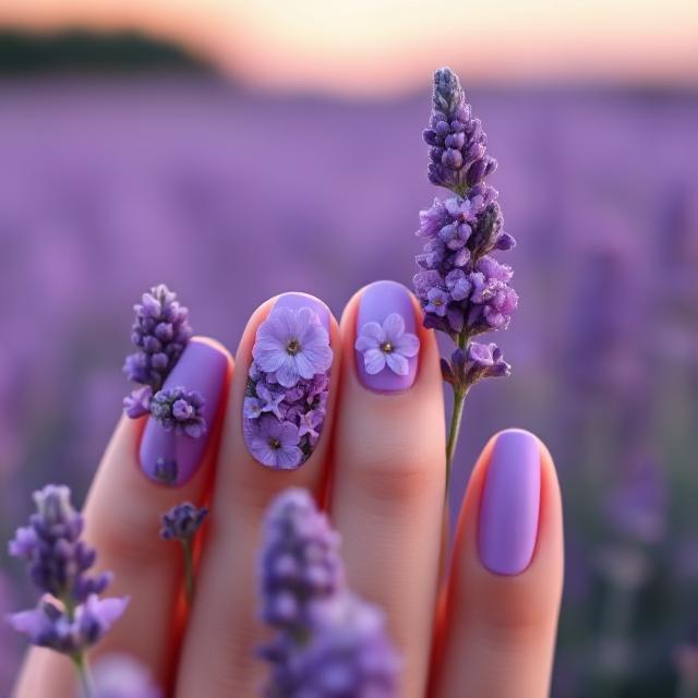 Lavender Fields Nail Theme