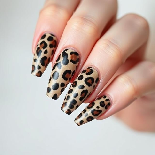 Leopard Print Blooming Gel Design
