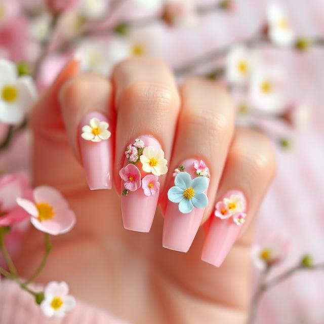 Multicolor Pastel Floral Tips