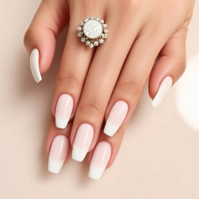 Nude Base with Soft White Curve