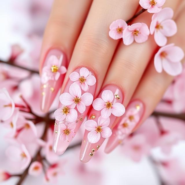Pink Sakura Blossom Cluster