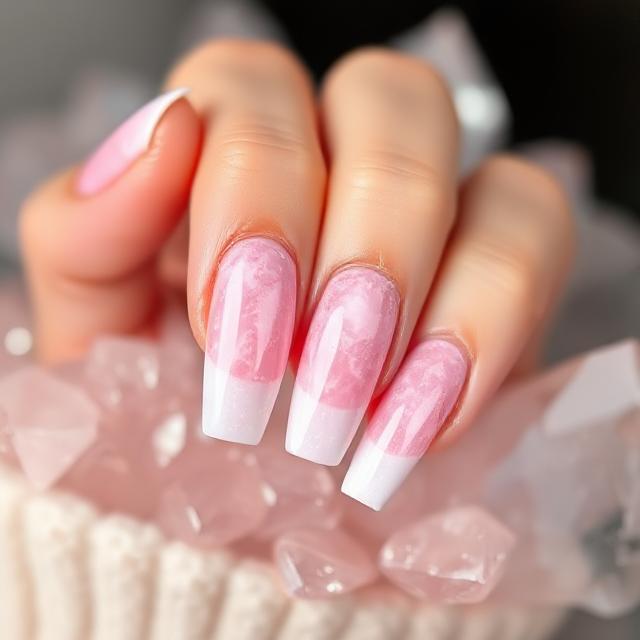 Rose Quartz French Tips