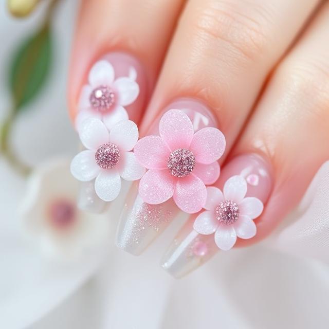 Sculpted Jelly Flowers with Glitter Core