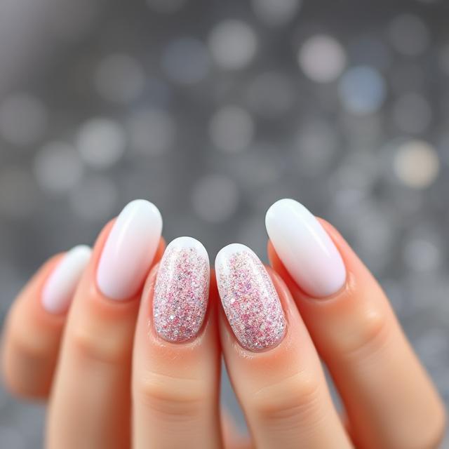 Soft French with Glitter Fade