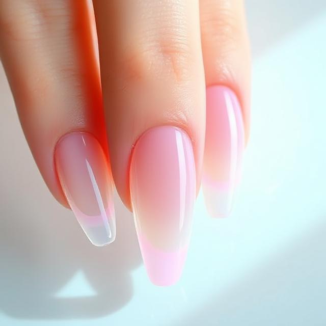 Soft Pink on Jelly Nails