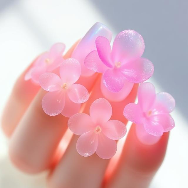 Transparent 3D Floral Overlay