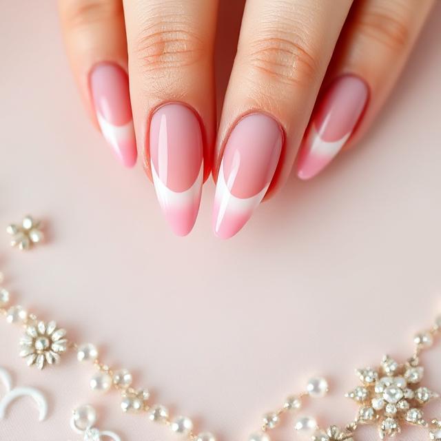 V-Shaped Soft Pink French