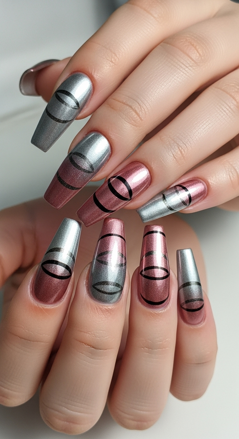 Cat Eye Chrome Nails