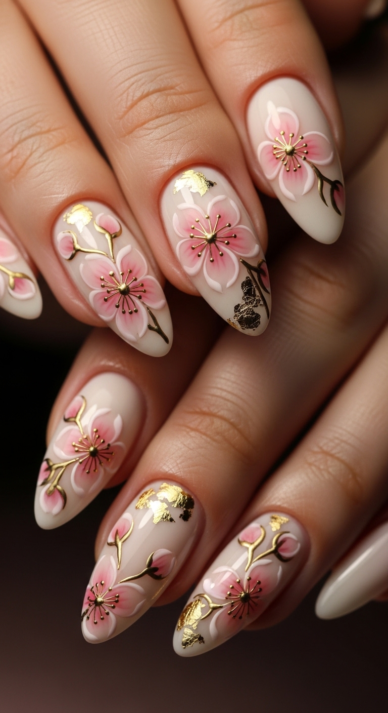 Cherry Blossom Nails